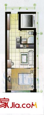 環(huán)龍大廈戶型圖戶型A 1室1廳1衛(wèi)1廚