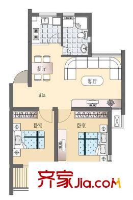 吳模家園 2室 戶型圖