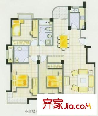 吳淞新村戶型圖戶型圖 3室2廳2衛(wèi)1廚