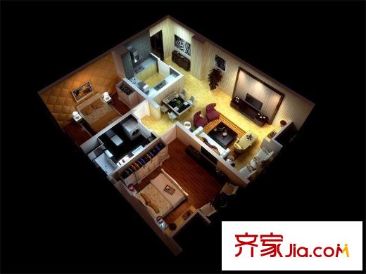 蘇州世茂廣場公寓戶型圖戶型圖 2室2廳1衛(wèi)1廚