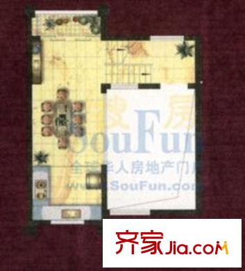 開元碧水灣戶型圖D型夾層 2廳1廚