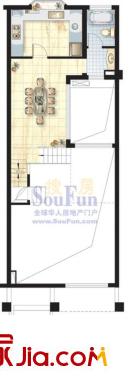 開(kāi)元碧水灣戶型圖聯(lián)體C型夾層2 1廳1衛(wèi)1廚