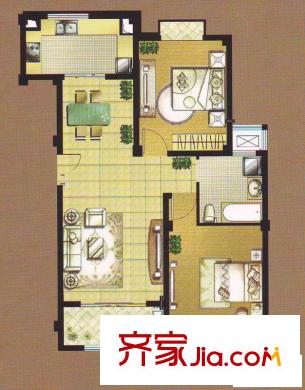 金御華庭戶型圖15、16號樓A1戶型 2室2廳1衛(wèi)1廚