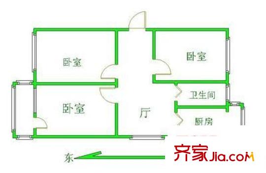 西塘南巷 3室 戶型圖