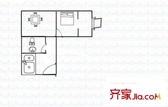胡家浜小區(qū) 1室 戶型圖
