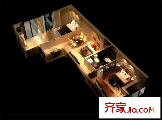 蘇州世茂廣場公寓戶型圖戶型圖 2室2廳1衛(wèi)1廚
