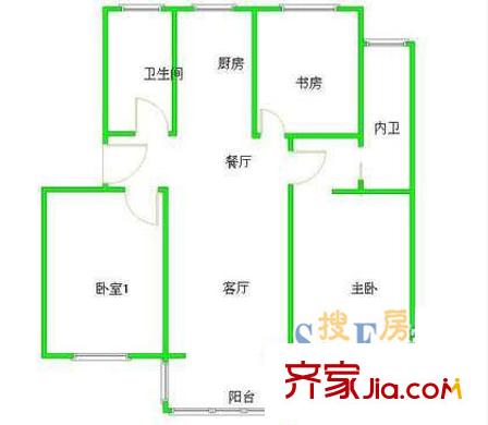 淞澤家園九區(qū)戶型圖 松澤家園九區(qū) 戶型圖 3室2廳1衛(wèi)1廚