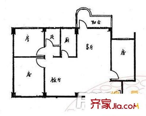 西湖花苑戶(hù)型圖戶(hù)型圖 3室2廳1衛(wèi)1廚