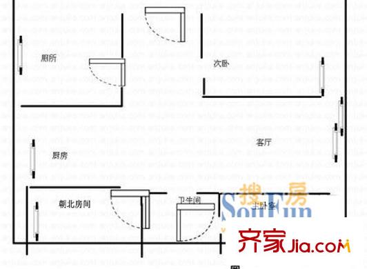 園東新村戶(hù)型圖戶(hù)型圖 3室2廳2衛(wèi)1廚