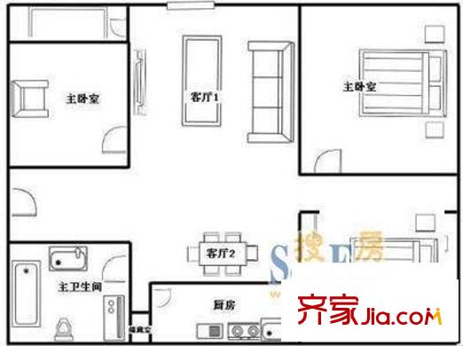 新康花園名苑 5室 戶型圖