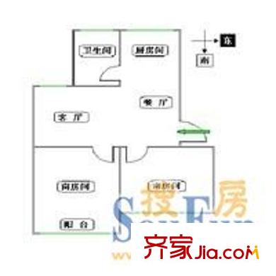 新康花園名苑 2室 戶型圖