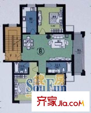 天韻苑戶型圖戶型圖 3室2廳1衛(wèi)1廚