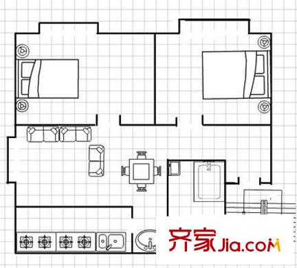 溪東新村三區(qū)戶型圖戶型圖 2室1廳1衛(wèi)1廚