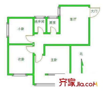 新盛花園(吳中)戶型圖戶型圖 2室1廳1衛(wèi)1廚