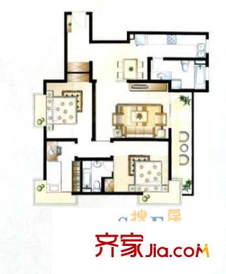 蘭園公寓戶型圖戶型圖 2室2廳1衛(wèi)1廚
