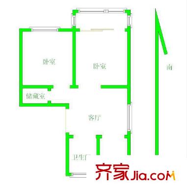 溪東新村三區(qū)戶型圖戶型圖 2室1廳1衛(wèi)1廚