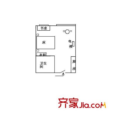 蜜蜂城戶型圖戶型圖 1室1廳1衛(wèi)1廚