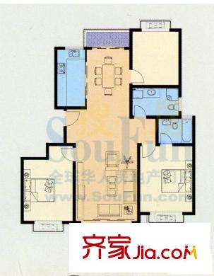 書香國(guó)際戶型圖 戶型圖 2室2廳2衛(wèi)1廚