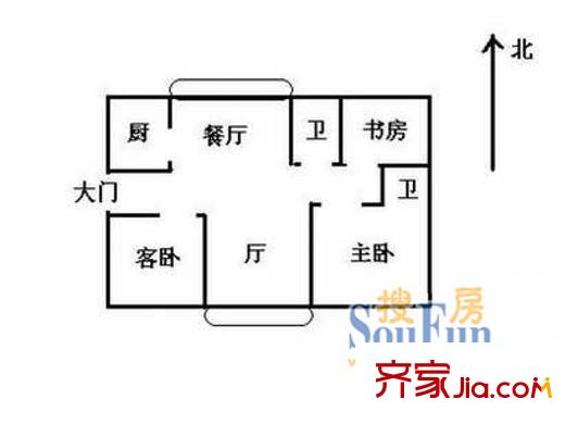 書香苑(東環(huán)路)戶型圖書香苑（東環(huán)路） 戶型圖 3室2廳2衛(wèi)1廚