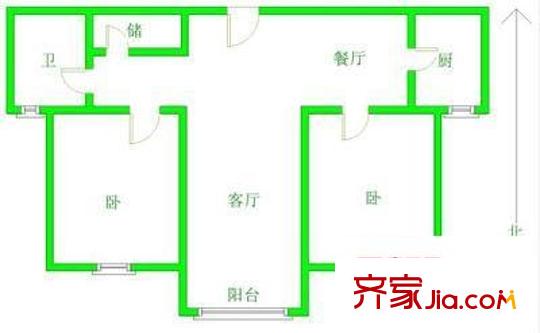 潤達(dá)新村二期戶型圖戶型圖 2室2廳1衛(wèi)1廚