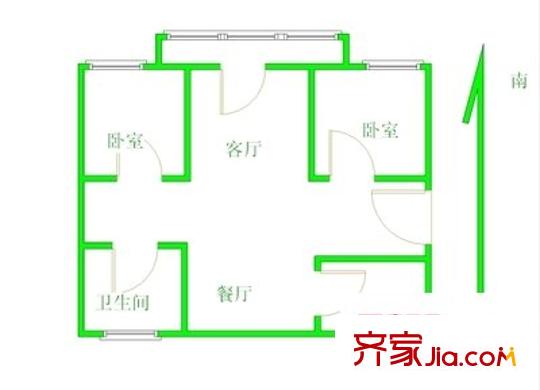 潤(rùn)達(dá)新村二期戶(hù)型圖戶(hù)型圖 2室2廳1衛(wèi)1廚