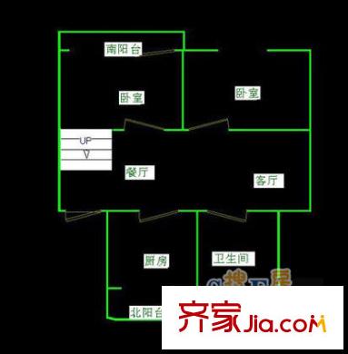 蘭園公寓戶型圖戶型圖 2室2廳1衛(wèi)1廚