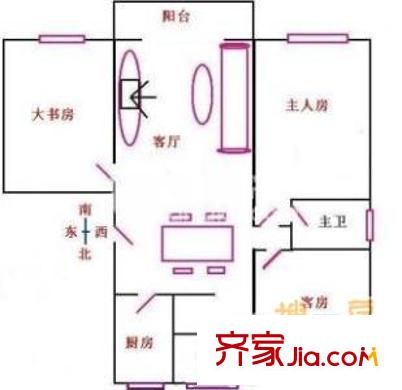 馬澗花園戶型圖戶型圖 3室1廳2衛(wèi)1廚