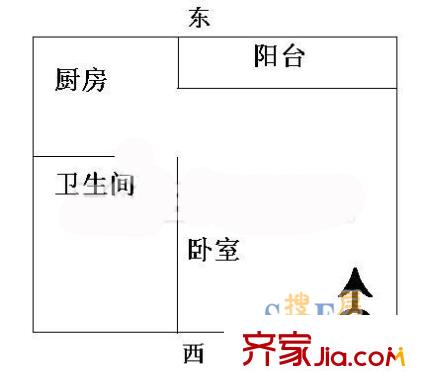 中國國際服裝城戶型圖戶型圖 1室1廳1衛(wèi)1廚