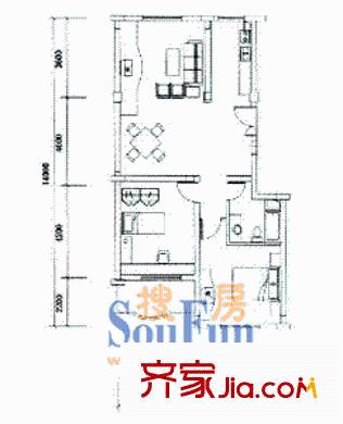 馬澗花園戶型圖戶型圖 2室2廳1衛(wèi)1廚