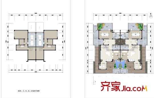 水秀坊戶型圖一期雙拼6、15、18、19、29、32棟 2室1廳1衛(wèi)1廚