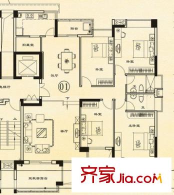 水秀坊戶型圖戶型圖 4室2廳2衛(wèi)1廚