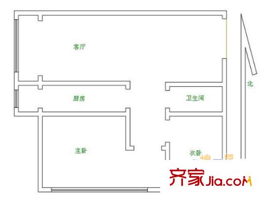金都名苑戶型圖 戶型圖 2室1廳1衛(wèi)1廚
