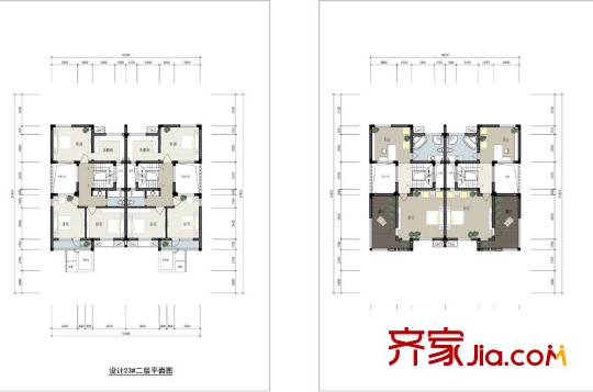 水秀坊戶型圖一期雙拼23號(hào)戶型二層、三層 3室2廳2衛(wèi)1廚