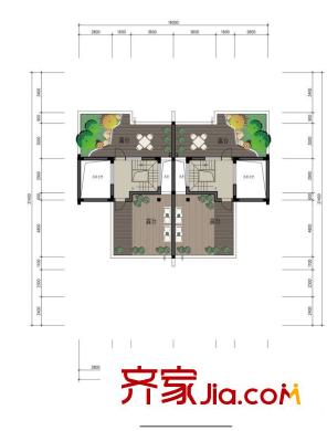 水秀坊戶型圖一期雙拼別墅23號(hào)戶型四層 