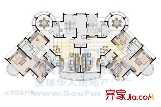 名馨花園戶(hù)型圖3居室 3室2廳2衛(wèi)
