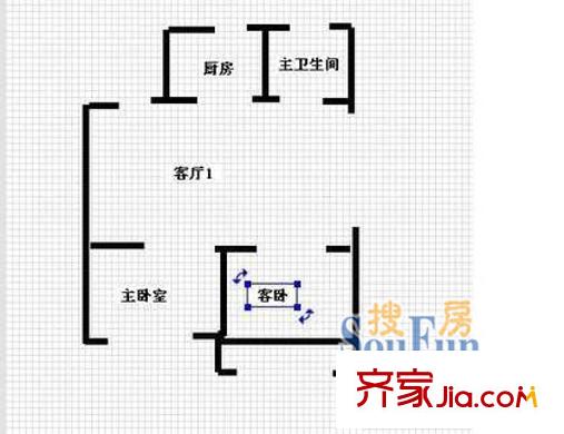 徐家浜新村戶型圖戶型圖 2室1廳1衛(wèi)1廚
