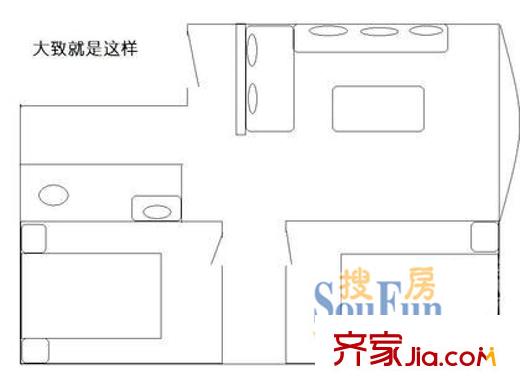 棕櫚灣山莊戶型圖戶型圖 2室1廳1衛(wèi)1廚