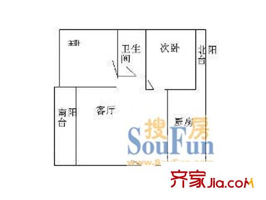 棕櫚灣山莊戶型圖戶型圖 2室1廳1衛(wèi)1廚