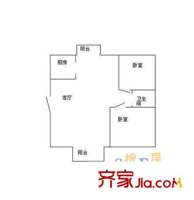 棕櫚灣山莊戶型圖戶型圖 2室1廳1衛(wèi)3廚
