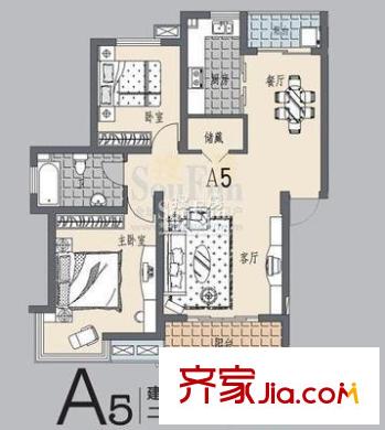 名馨花園戶(hù)型圖戶(hù)型圖 2室2廳1衛(wèi)1廚