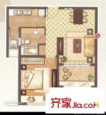名馨花園戶(hù)型圖戶(hù)型圖 1室2廳1衛(wèi)1廚