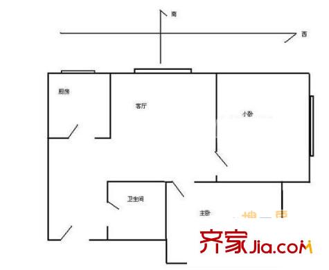 金都名苑戶型圖戶型圖 2室1廳1衛(wèi)1廚