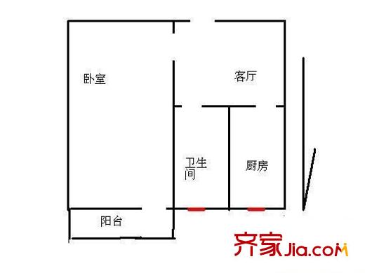 徐家浜新村戶型圖戶型圖 1室1廳1衛(wèi)1廚