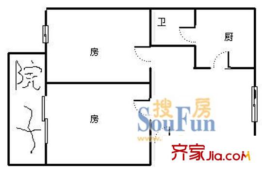徐家浜新村戶型圖戶型圖 2室1廳1衛(wèi)1廚