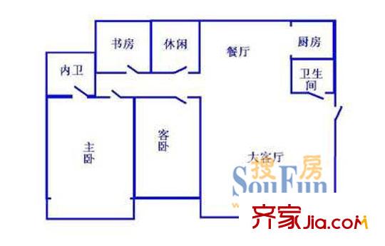 徐家浜新村戶型圖戶型圖 3室2廳2衛(wèi)1廚