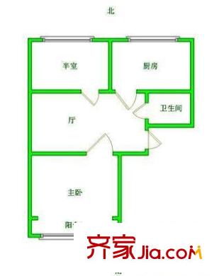 彩香二村戶型圖戶型圖 2室1廳1衛(wèi)1廚