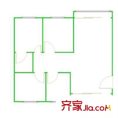 白塔東路小區(qū) 3室 戶型圖