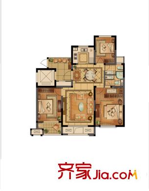 泰和郡戶型圖一期觀景高層A戶型 3室2廳2衛(wèi)1廚