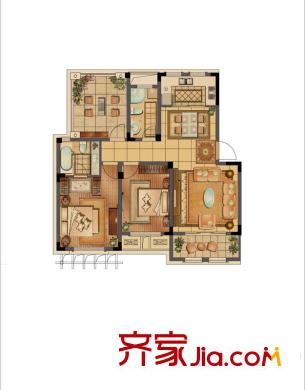 泰和郡戶型圖二期多層洋房5F 2室2廳2衛(wèi)1廚