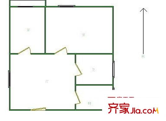 婁門下塘 2室 戶型圖